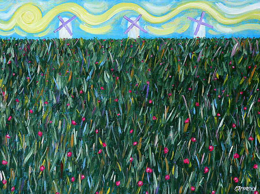 Landscape Painting - Windmills by Patrick J Murphy