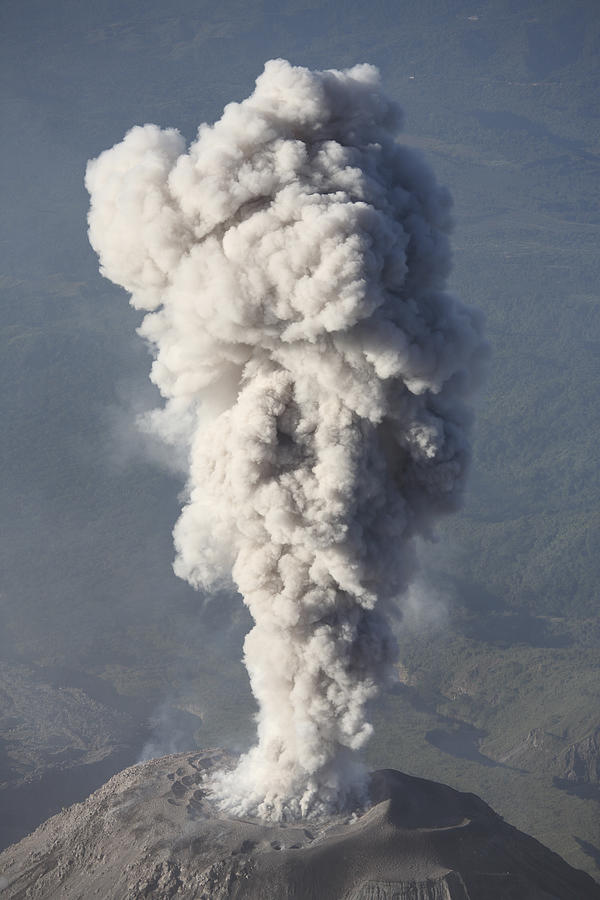 December 26, 2007 - Eruption of ash cloud from Santiaguito dome complex, Santa Maria volcano, Guatemala. Photograph by Stocktrek Images/Richard Roscoe