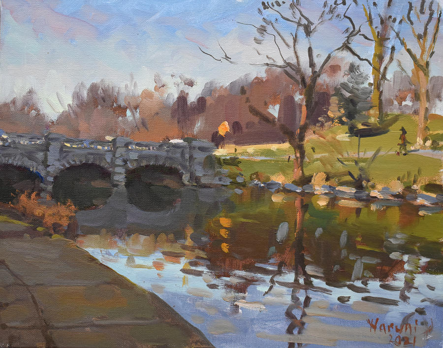 Tree Painting - December in Delaware Park  by Ylli Haruni