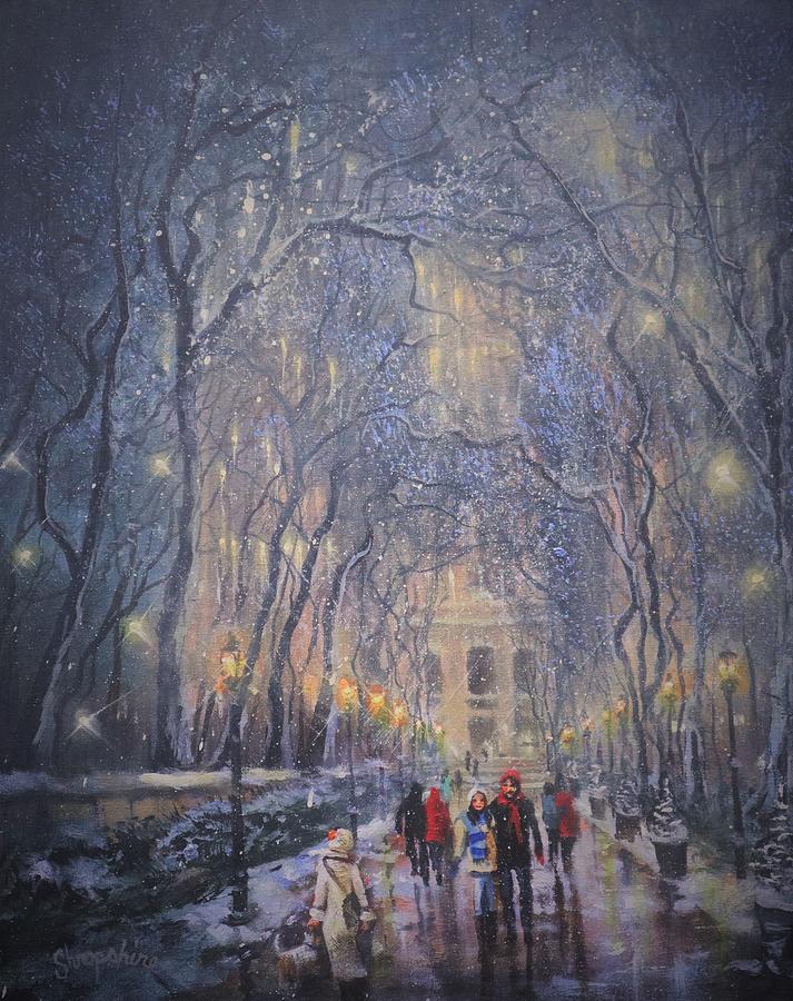 December Snow Painting by Tom Shropshire