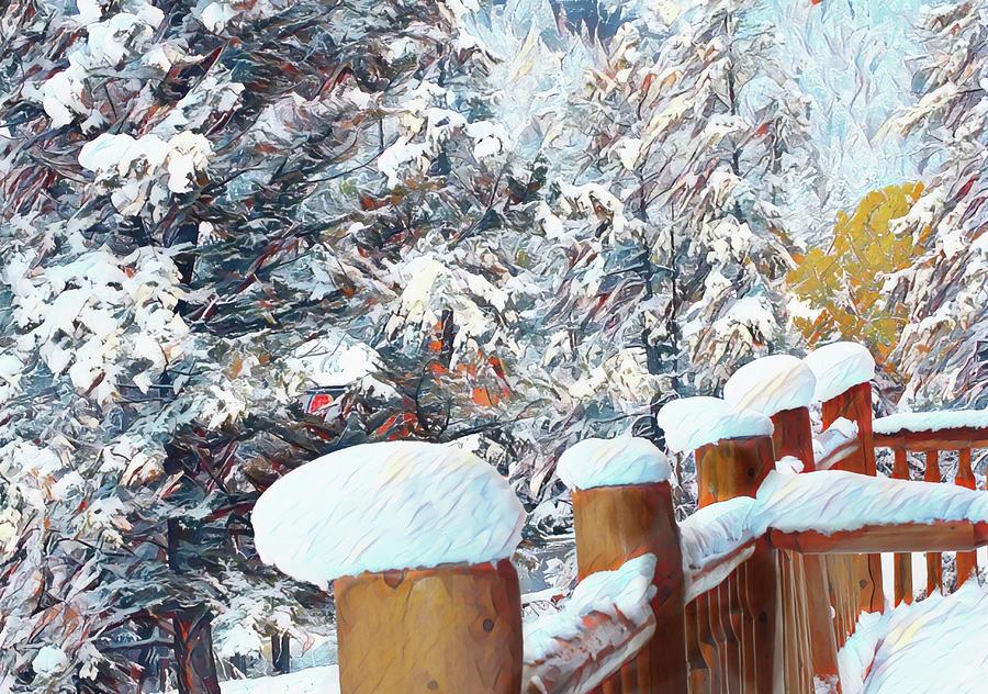 Rockies Snowfall Painting by Marie Conboy