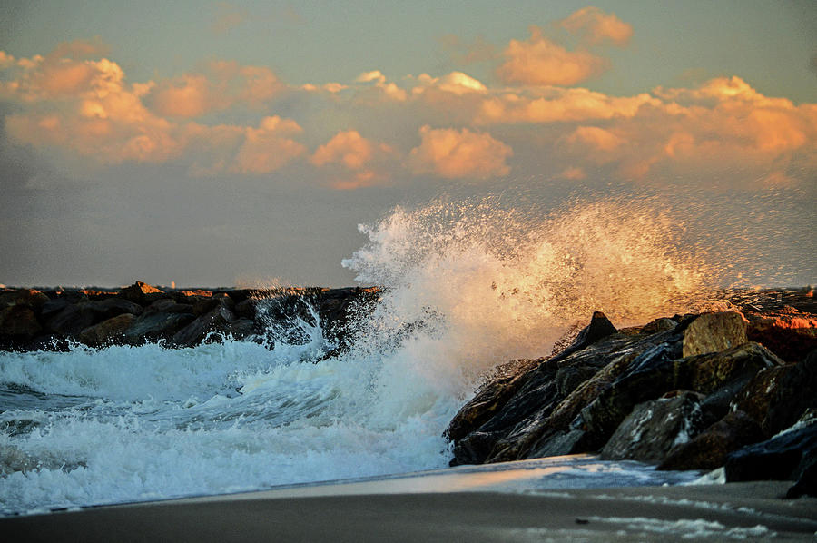 December Thrash - Sesuit Harbor Photograph by Dianne Cowen Cape Cod Photography