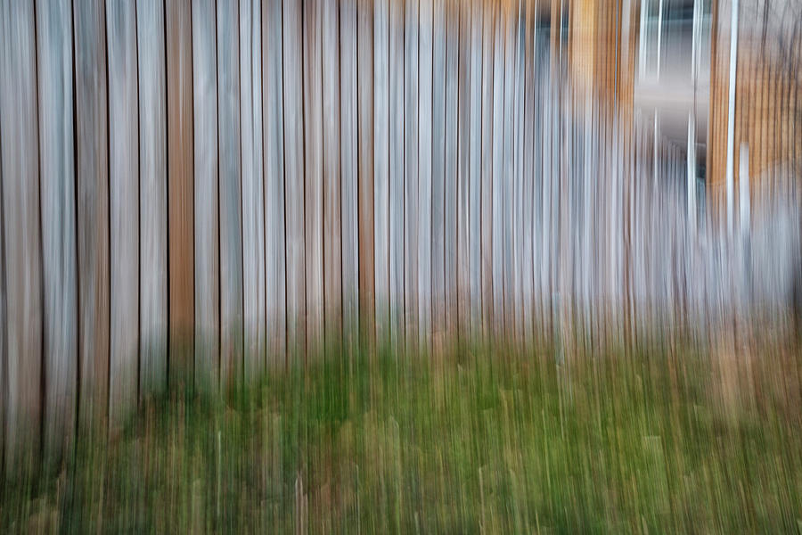 Abstract Photograph - Decending  Wooden Fence by Cate Franklyn