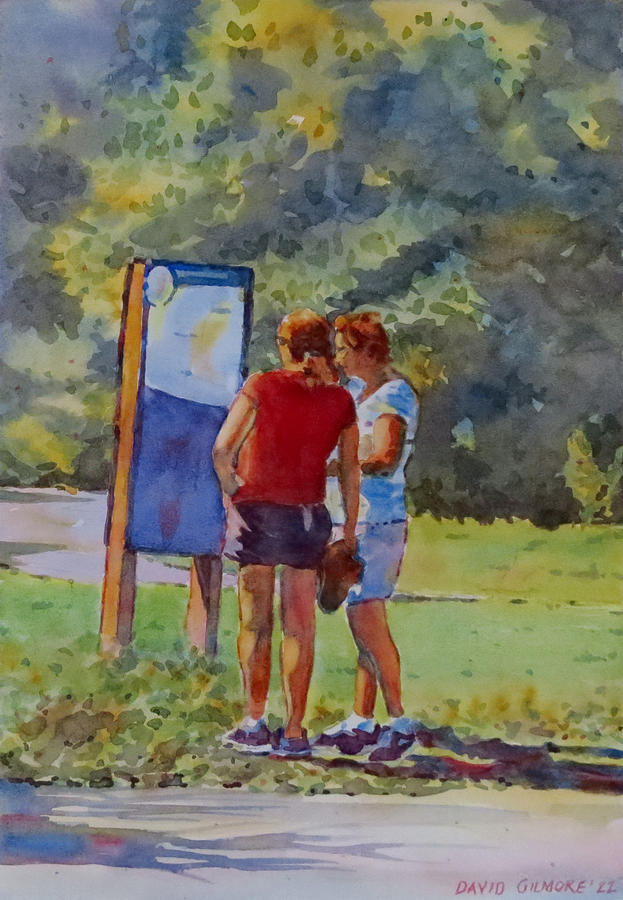 Deciding on the Route Painting by David Gilmore