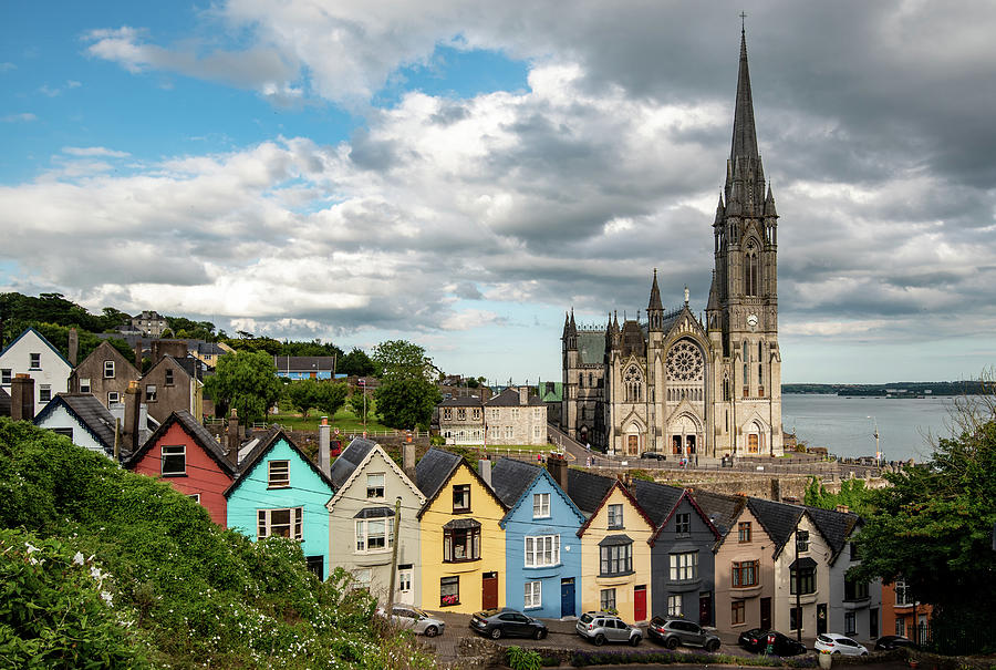 Deck of cards houses and st colmans cathedral at Cobh city Ireland Europe Photograph by Michalakis Ppalis