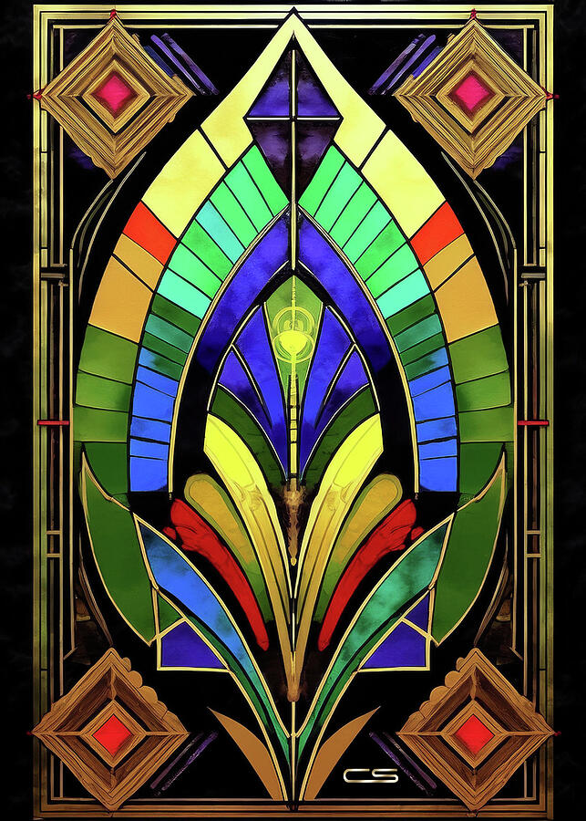 Deco Design Stained Glass 1 Digital Art by Chuck Staley Deco Design Stained Glass 1 Digital Art by Chuck Staley
