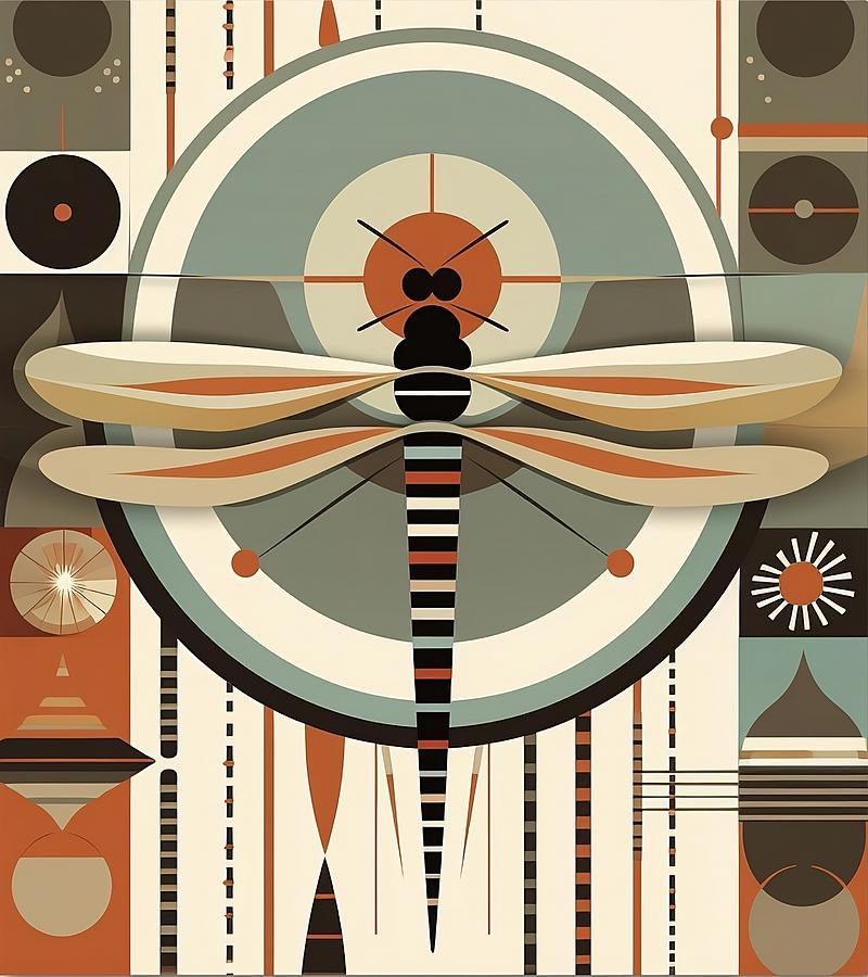 Deco Dragonfly  Digital Art by Karyn Robinson