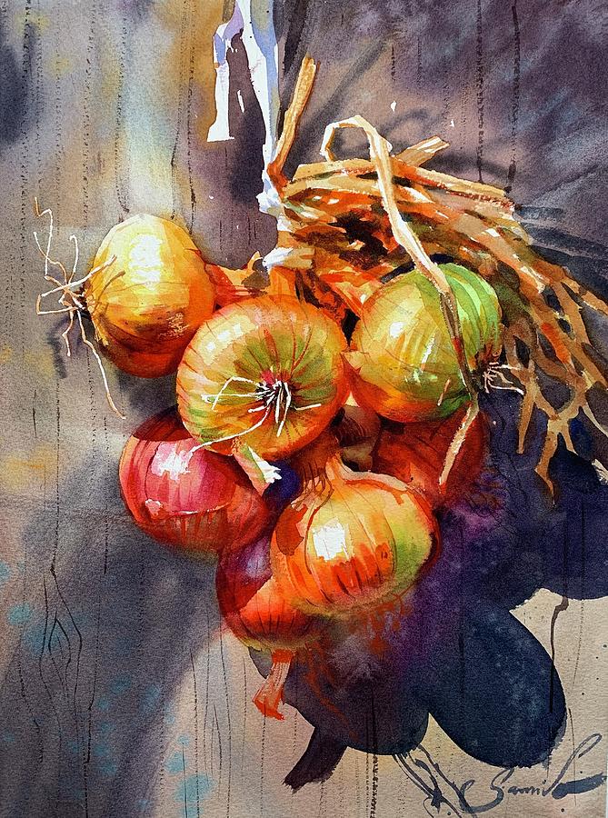 Decor For Kitchen Watercolor Painting Still Life Onion The Best Decorate  For Interior Painting by Samira Yanushkova - Pixels
