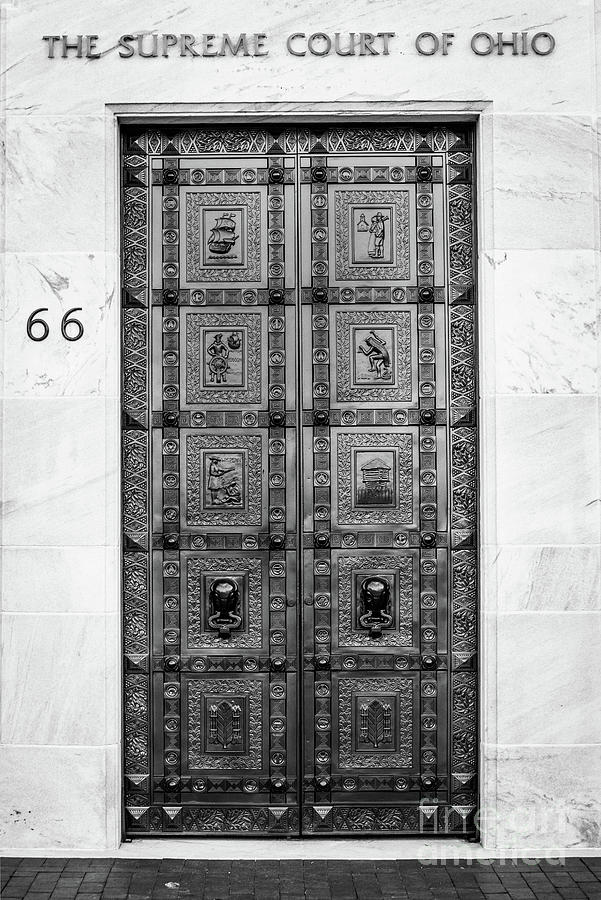 Decorated Black Bronze Door - Ohio Supreme Court - Columbus  Photograph by Gary Whitton