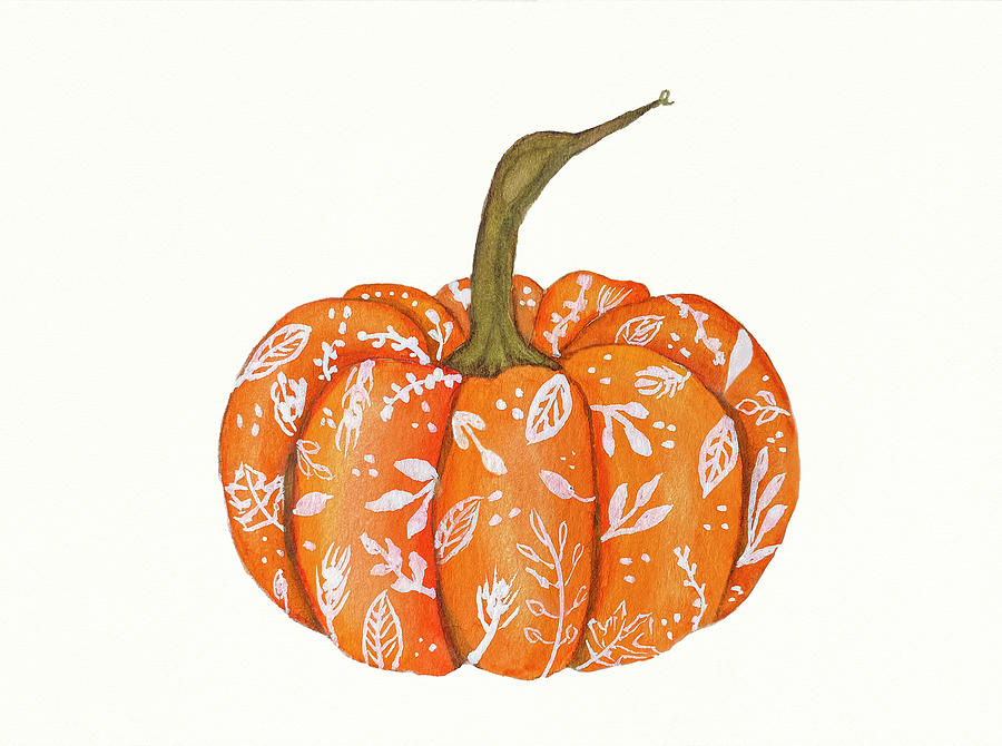 Decorated Pumpkin Painting by Deborah League