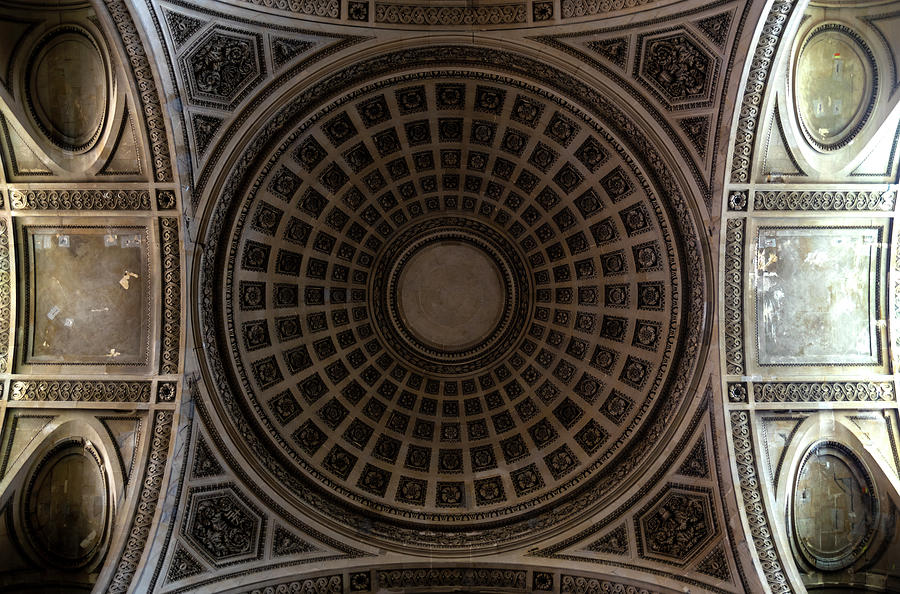Decorative Ceiling In The Pantheon Of Paris Photograph