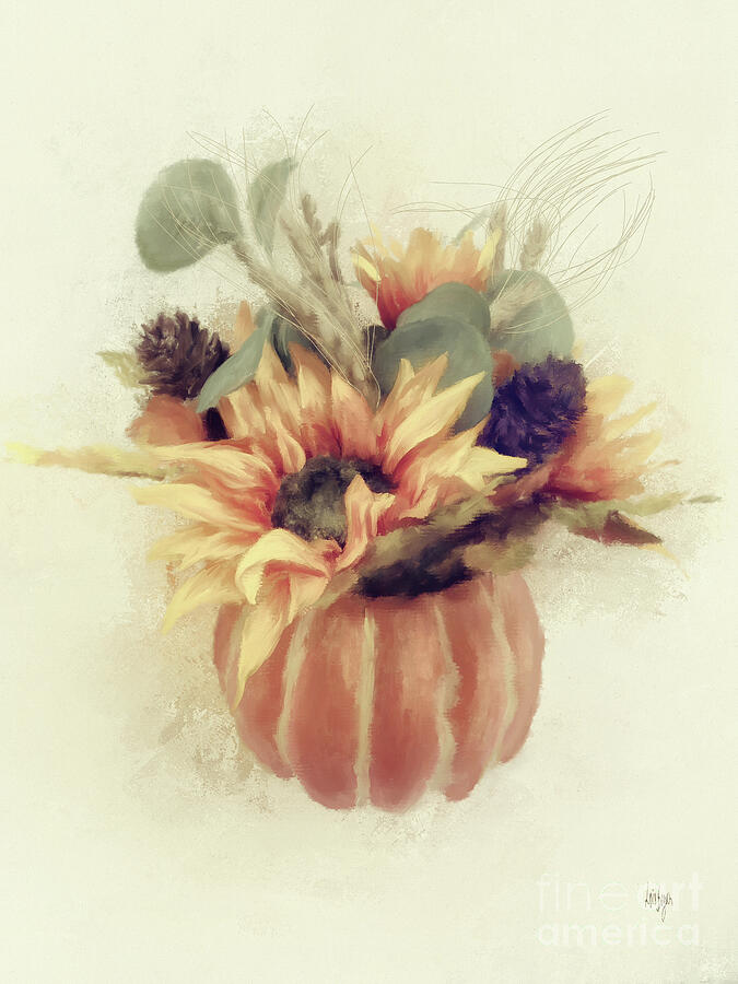 Decorative Pumpkin Digital Art by Lois Bryan