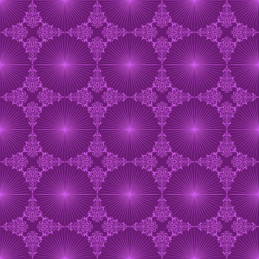 Decorative Royal Pattern - Purple Digital Art