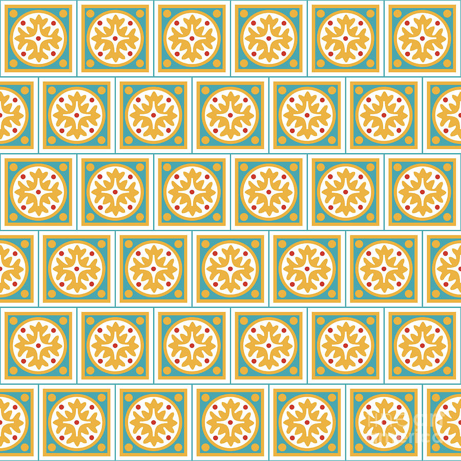 Pattern Digital Art - Decorative tiles pattern by Gaspar Avila