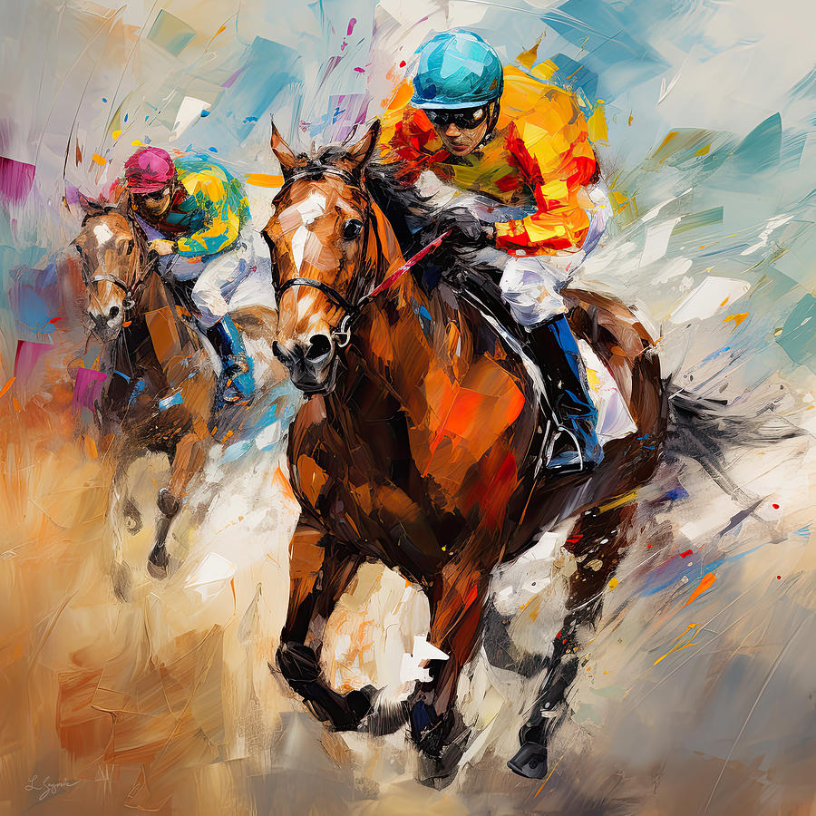 Dedication - Horse Racing Art Painting by Lourry Legarde