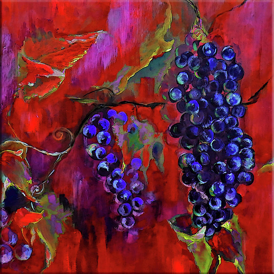 Deep Autumn Grapevine Painting Painting by Lisa Kaiser