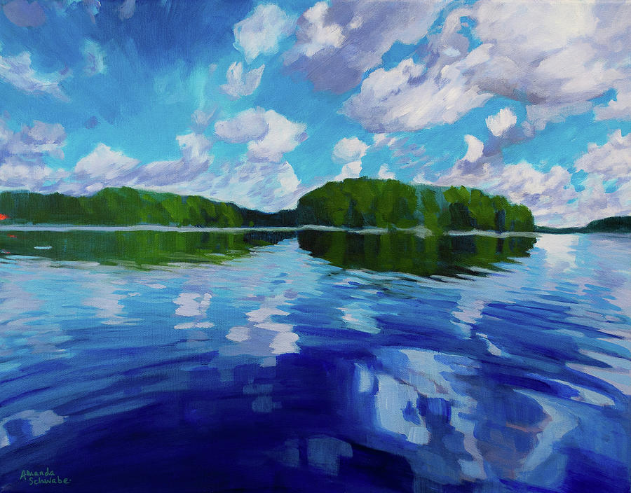 Deep Blue Breath Painting by Amanda Schwabe