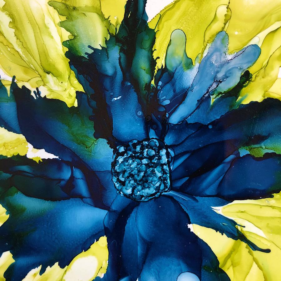 Deep Blue Flower Painting by Rachelle Stracke