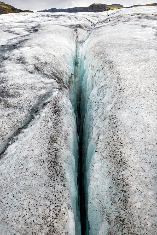 Deep crevasse on Solheimajokull glacier Photograph by RicardMN Photography