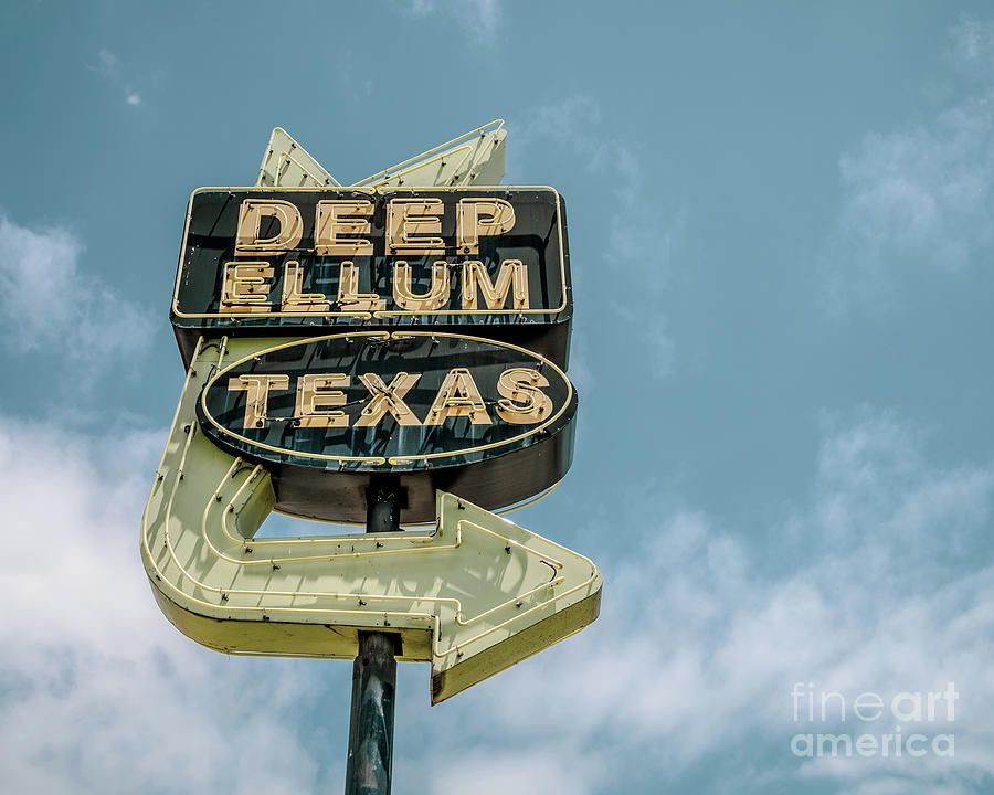 Vintage Photograph - Deep Ellum Dallas Texas Neon Sign by Edward Fielding
