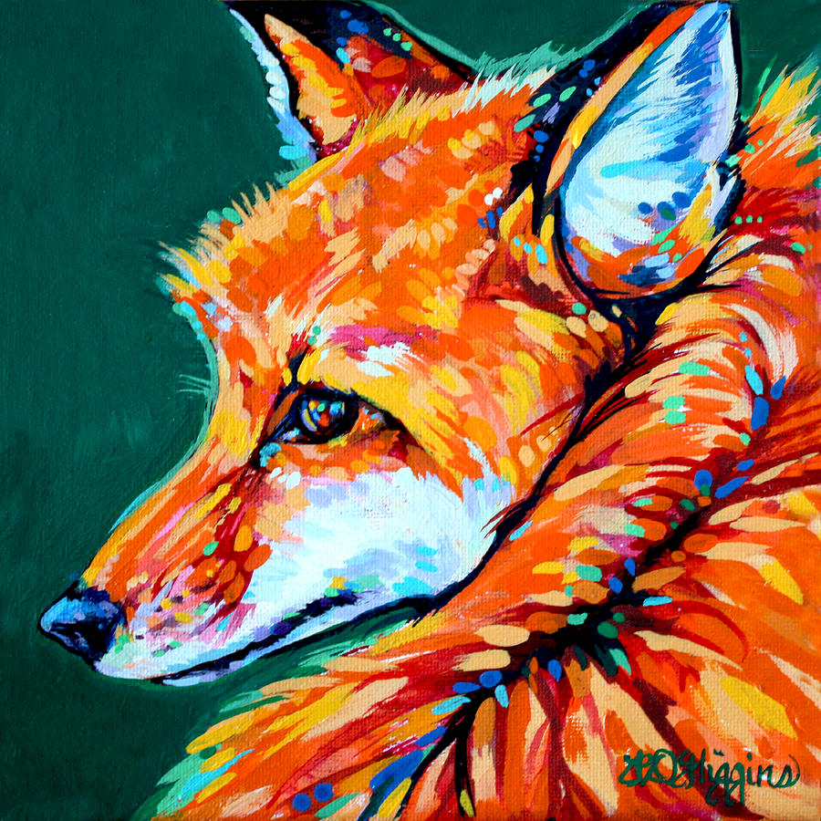 Deep forest Fox Painting by Derrick Higgins - Fine Art America