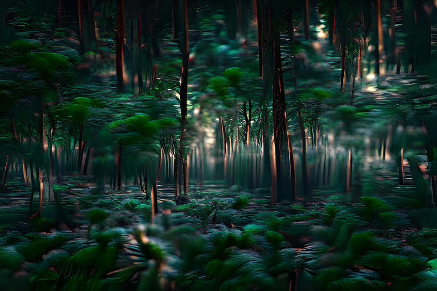 Jungle Digital Art - Deep Forest by Gary Blackman