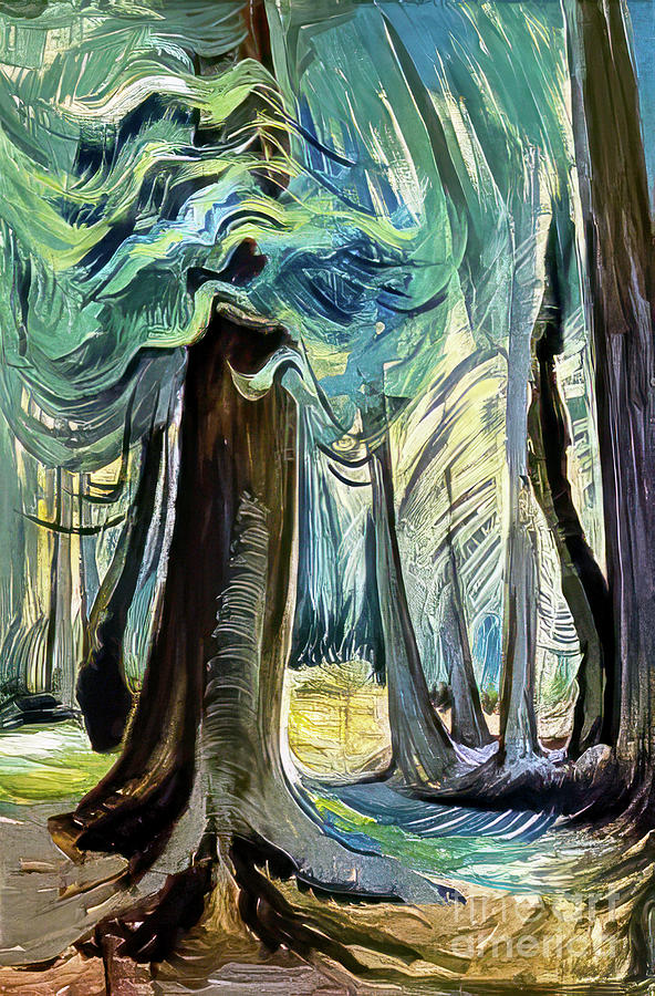 Deep Forest Lighted by Emily Carr 1935 Painting by Emily Carr