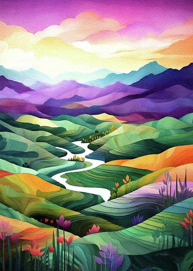 Sunset Painting - Deep In The Valley by Jordan Blackstone