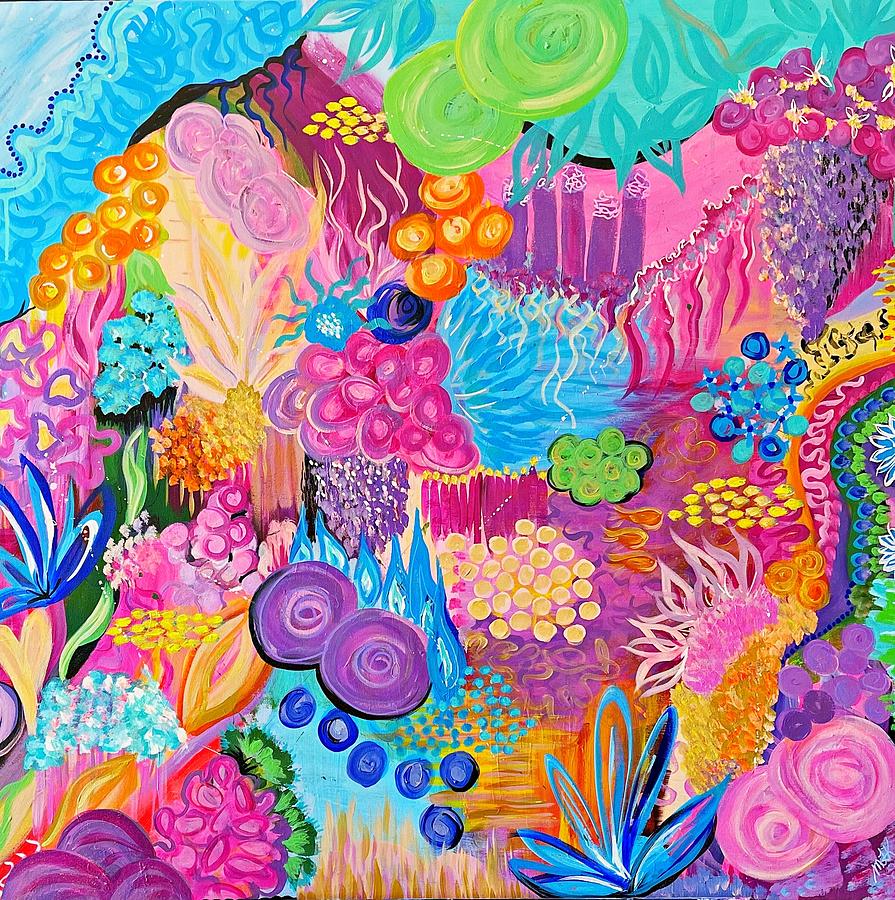 Deep Ocean Garden series No I. Painting by Michelle Kennedy