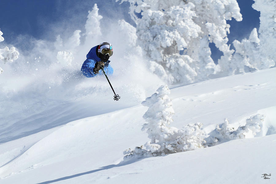 Winter Photograph - Deep Powder Skier - Snowbird, Utah by Brett Pelletier
