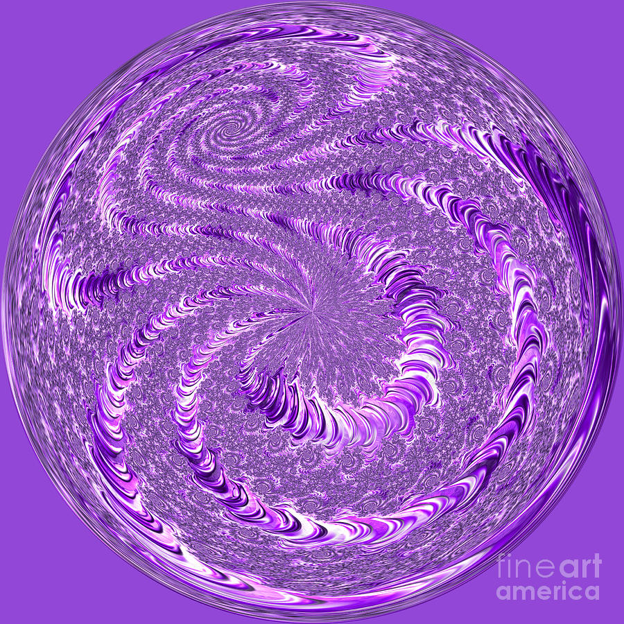 Deep Purple Fractal Orb 78 by Elisabeth Lucas