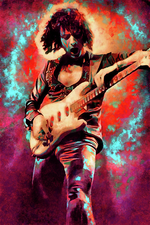 Deep Purple Ritchie Blackmore Fireball by James West Digital Art by The ...