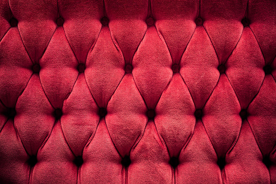 Deep Red Quilted Plush Cushion Photograph by RyanJLane