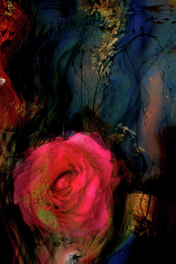 Deep Rose Digital Art by Linda Sannuti