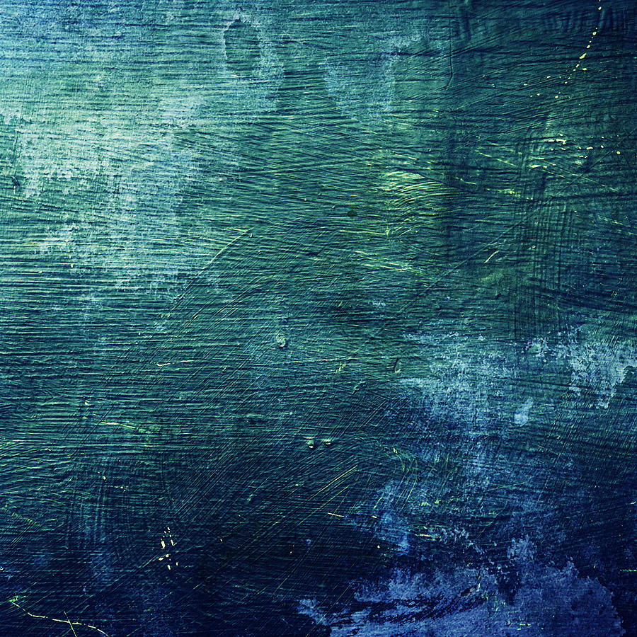 Deep Sea - Blue Green Grunge Abstract Digital Art by Western Exposure ...