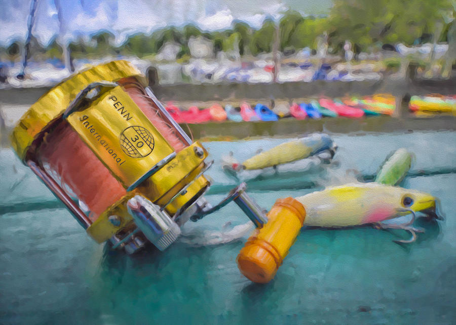 Deep Sea Fishing Reel - Penn International Digital Painting Digital Art by Cordia Murphy