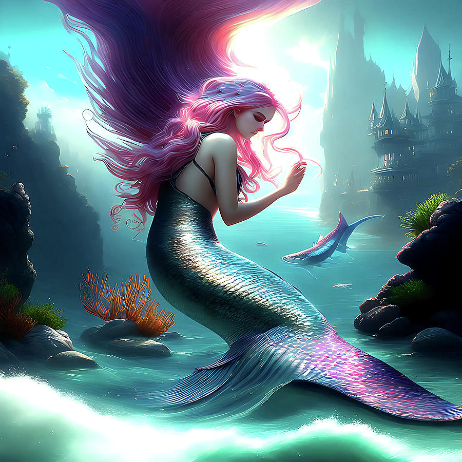 Deep Sea Mermaid Digital Art by Rosalie Scanlon