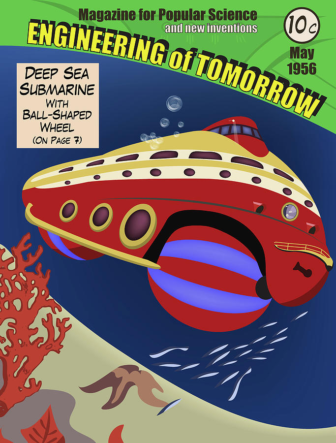 Deep Sea Submarine Digital Art by Long Shot