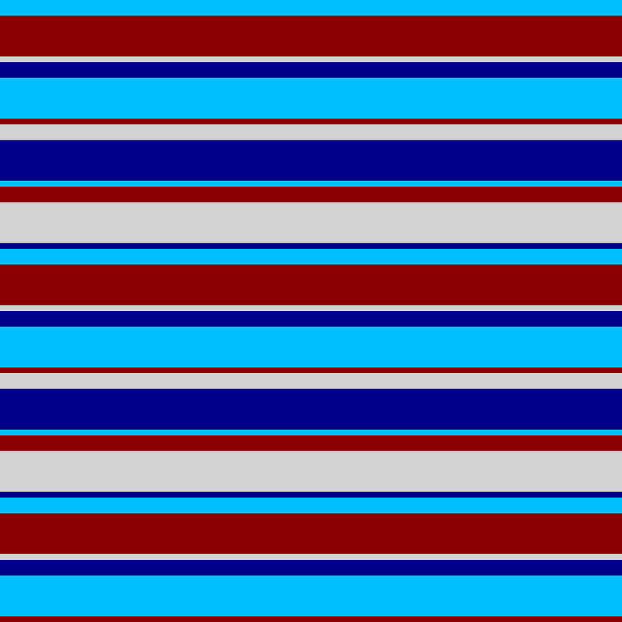 Abstract Digital Art - Deep Sky Blue, Dark Red, Light Gray, and Dark Blue Colored Lines Pattern by Aponx Designs