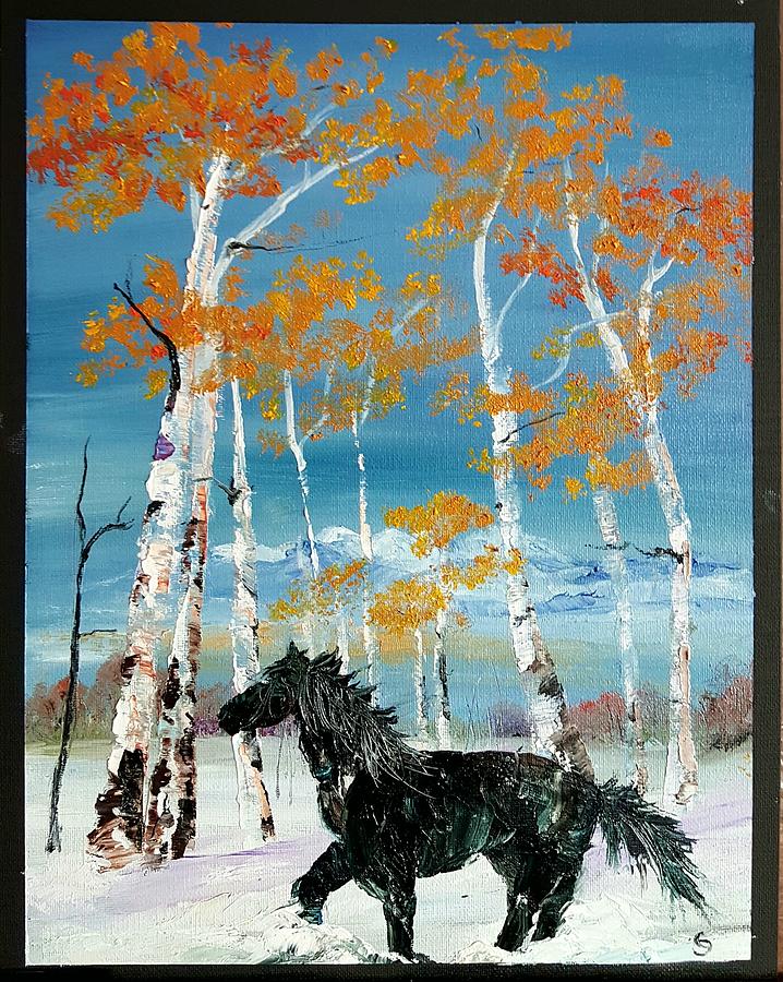 Deep Snow SWMontana  Painting by Cheryl Nancy Ann Gordon