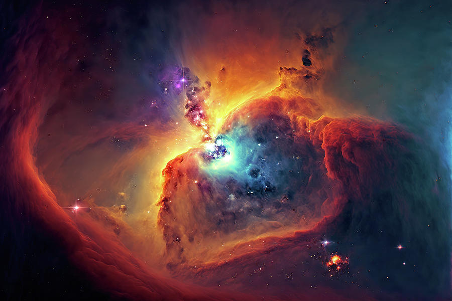 Interstellar Digital Art - Deep Space Nebula by Jim Vallee