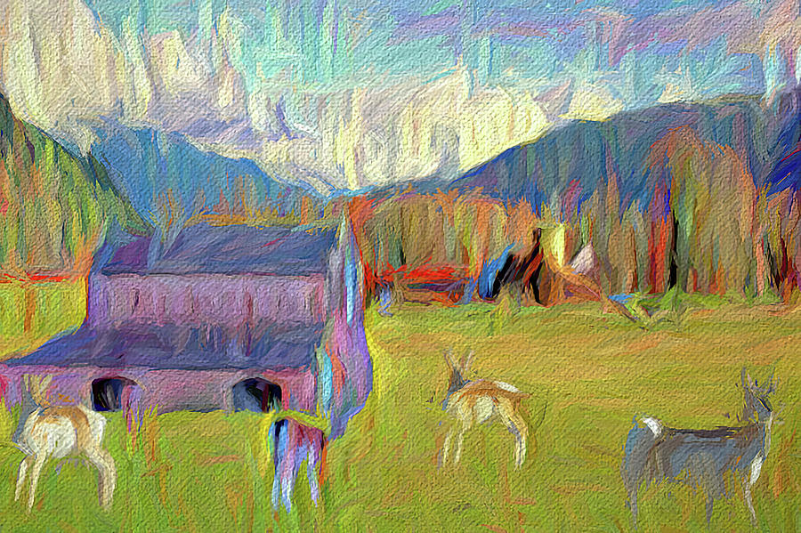 Deer Barn in the Northern Cascades Digital Art by Cathy Anderson