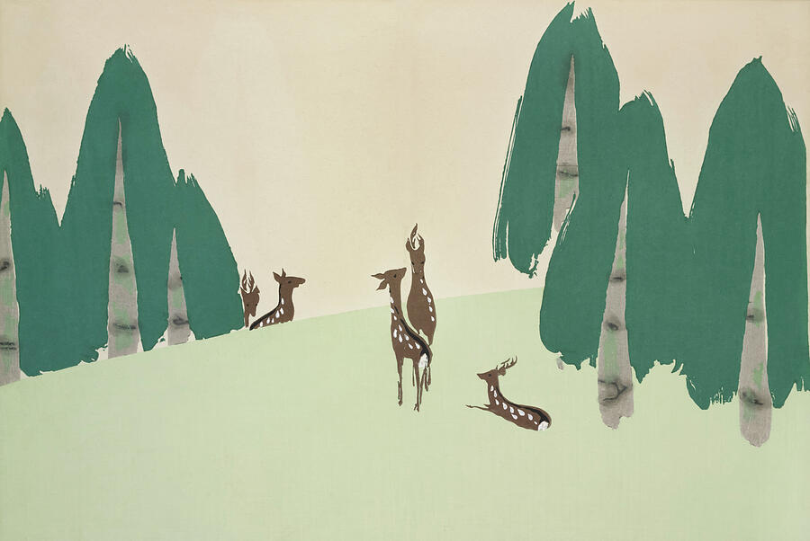 Deer By Kamisaka Sekka Painting
