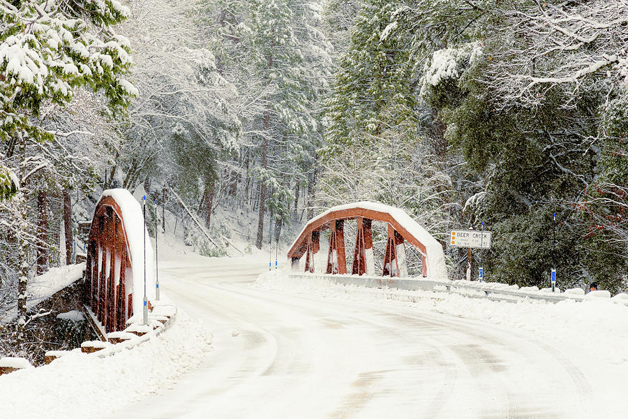 Deer Creek Bridge In Winter Photograph