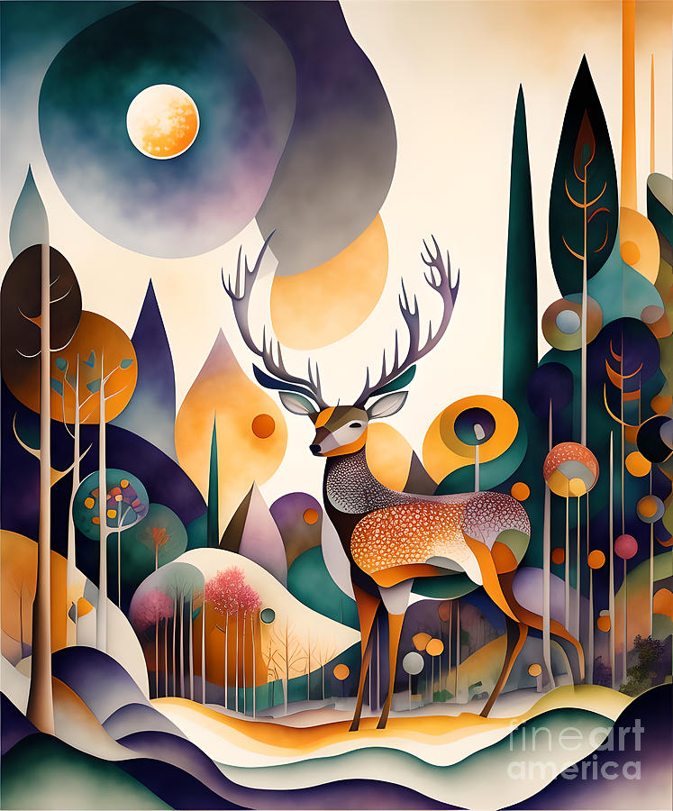 Deer In The Forest - 4 Digital Art by Philip Preston