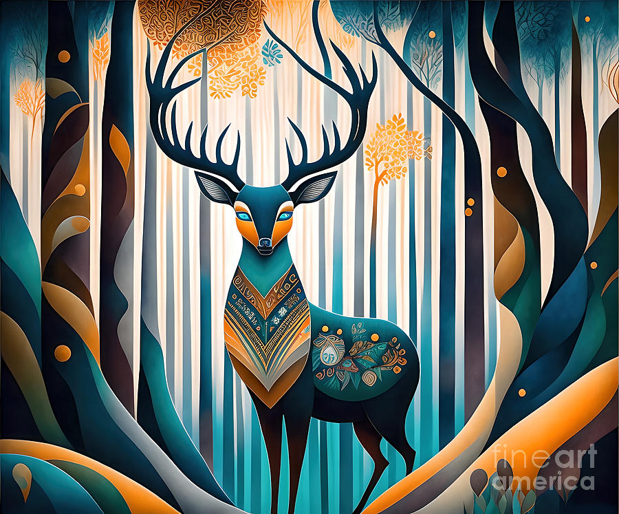 Deer In The Forest - 9SD Digital Art by Philip Preston