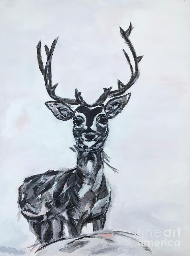 Deer love  Painting by Susanna Schorr