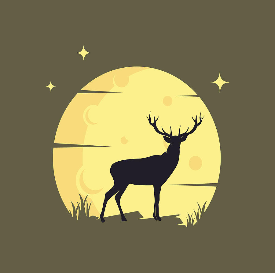 Deer Moon Digital Art by Brandy Barker - Fine Art America