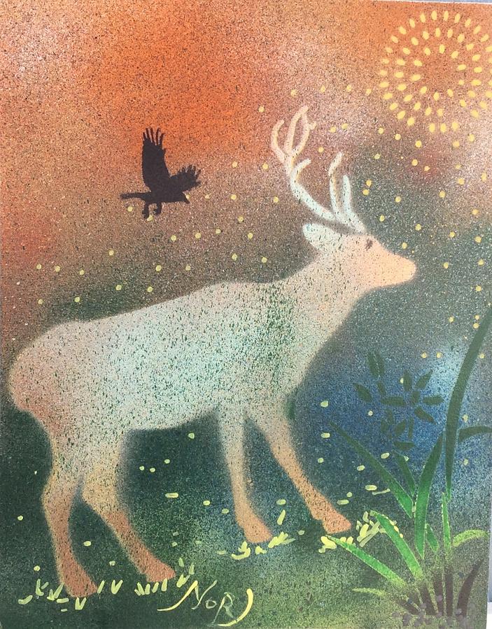 Deer Painting by Nor J