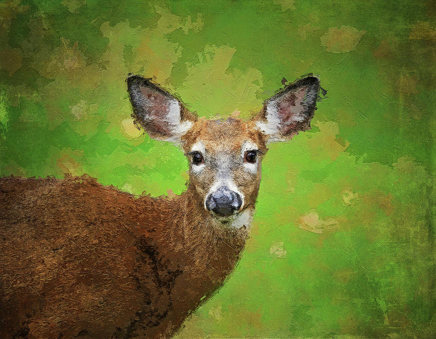 Deer Painting Textured Painting by Dan Sproul